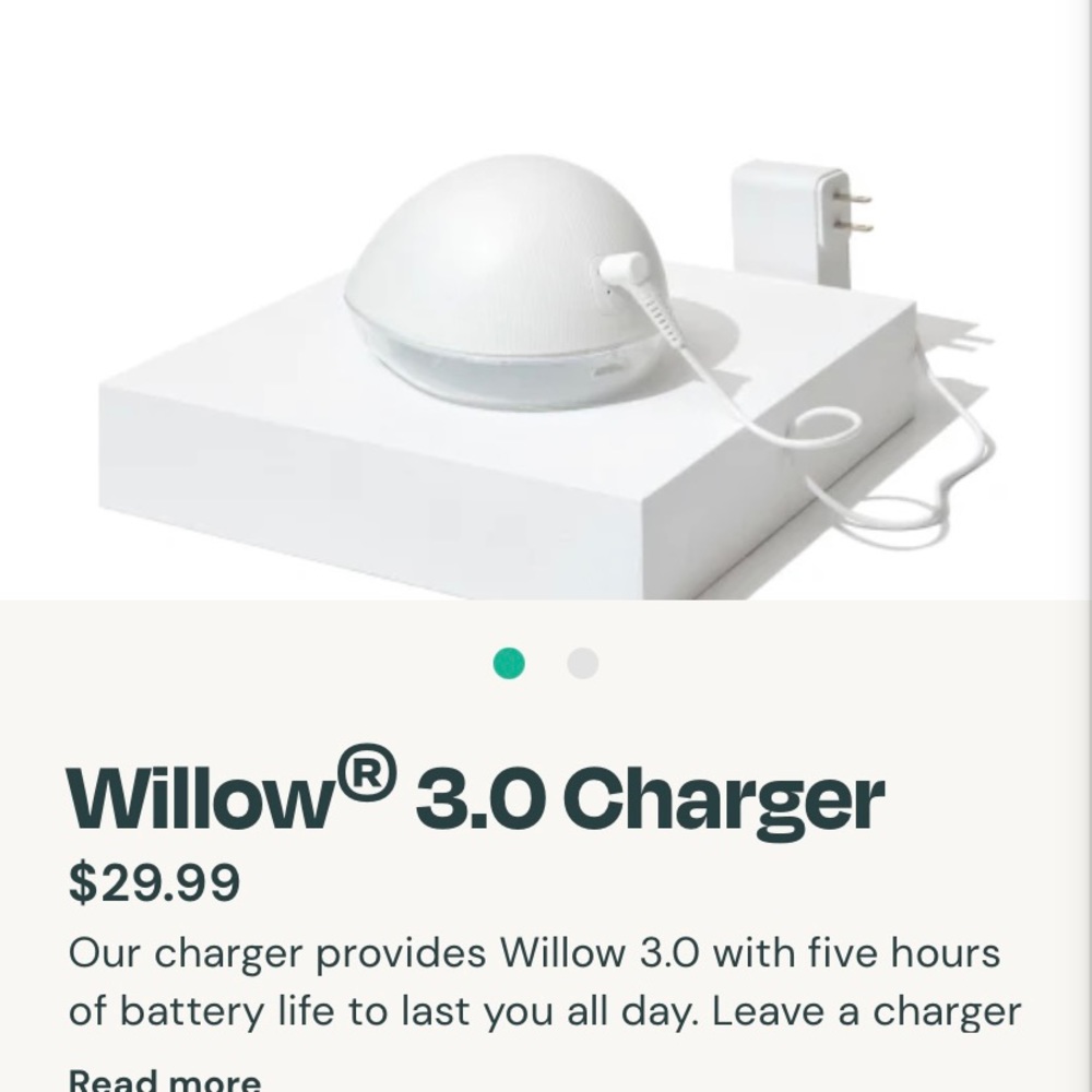 Willow Pump 3.0 extra charger